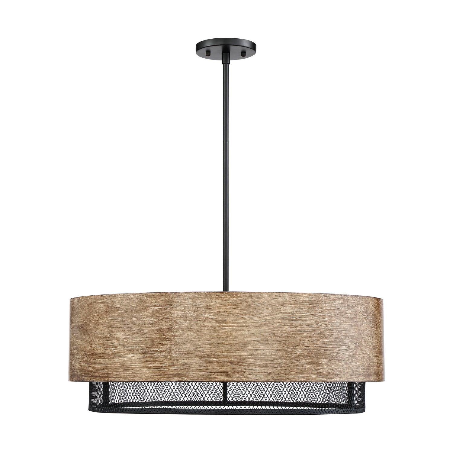 Nuvo Lighting - 60-6980 - Five Light Pendant - Barrique - Black / Honey Wood