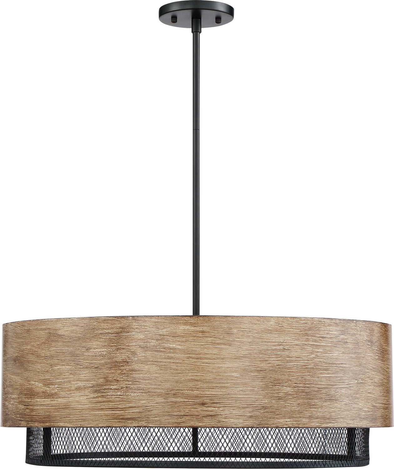 Nuvo Lighting - 60-6980 - Five Light Pendant - Barrique - Black / Honey Wood