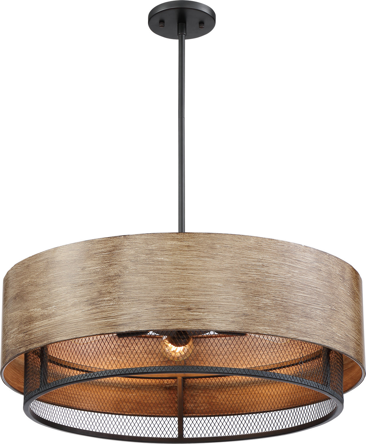 Nuvo Lighting - 60-6980 - Five Light Pendant - Barrique - Black / Honey Wood