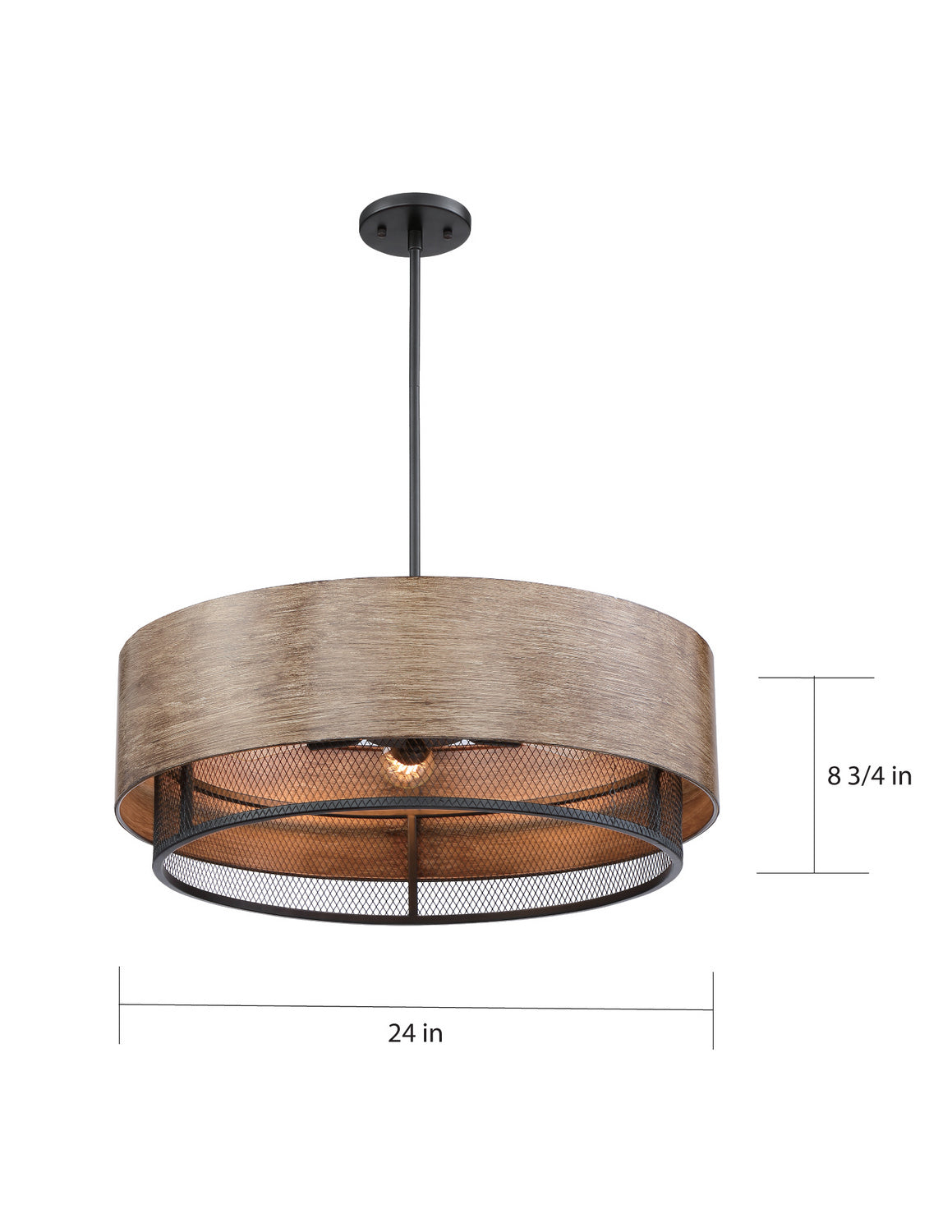 Nuvo Lighting - 60-6980 - Five Light Pendant - Barrique - Black / Honey Wood