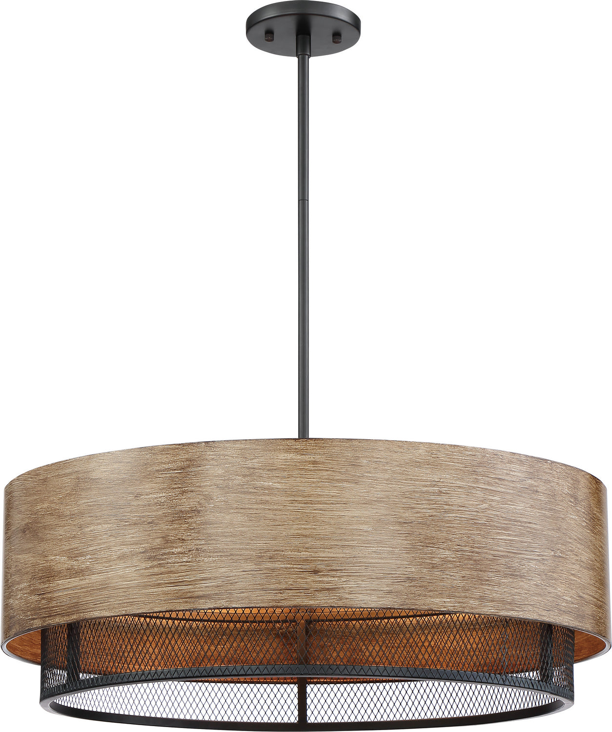 Nuvo Lighting - 60-6980 - Five Light Pendant - Barrique - Black / Honey Wood