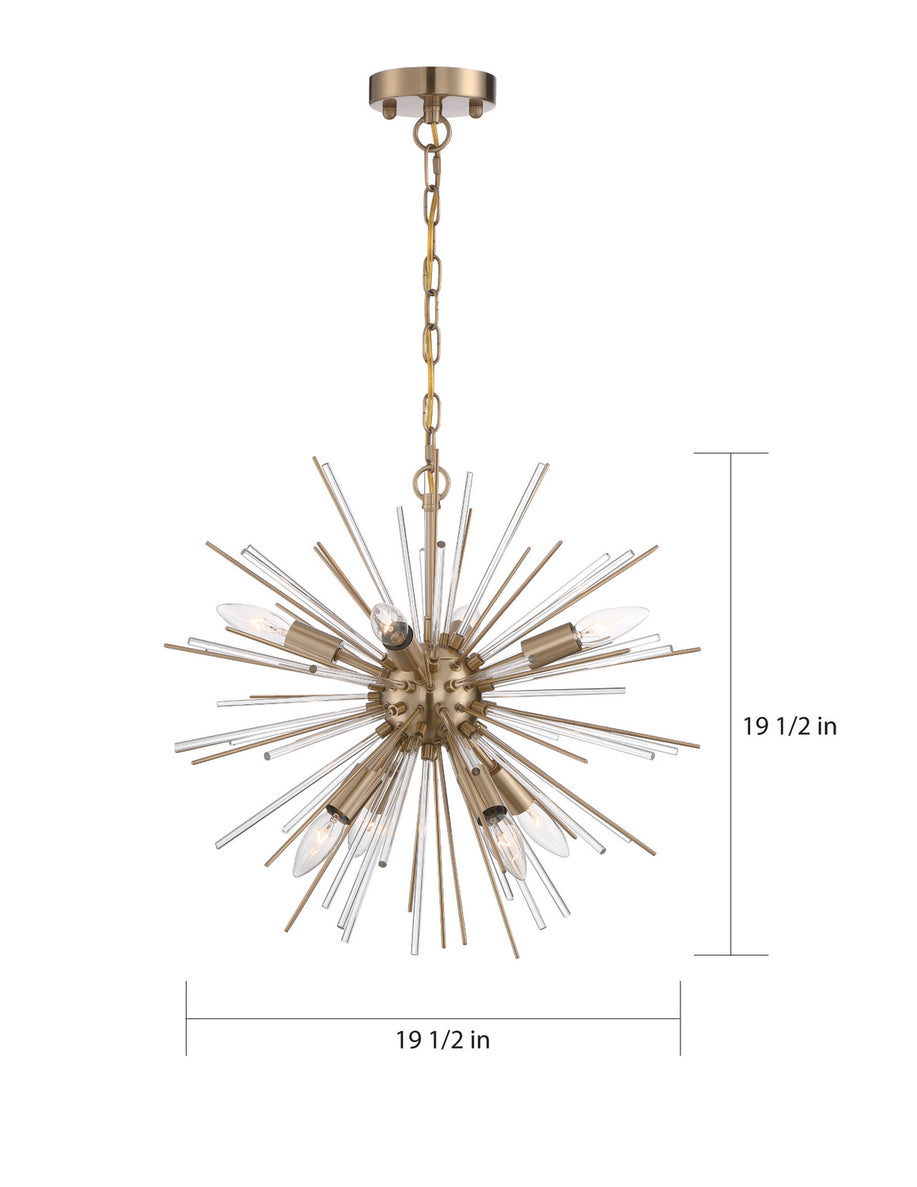 Nuvo Lighting - 60-6994 - Eight Light Chandelier - Cirrus - Vintage Brass