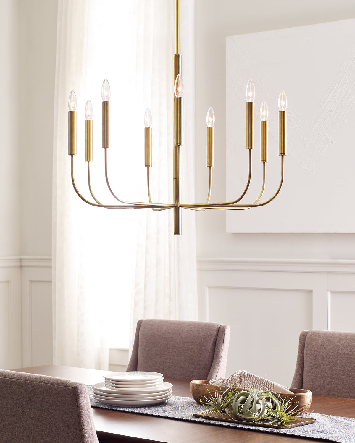 Visual Comfort Studio - EC1009BBS - Nine Light Chandelier - Brianna - Burnished Brass