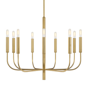 Visual Comfort Studio - EC1009BBS - Nine Light Chandelier - Brianna - Burnished Brass