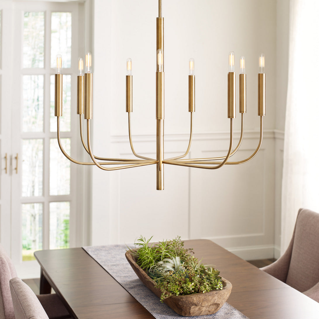 Visual Comfort Studio - EC1009BBS - Nine Light Chandelier - Brianna - Burnished Brass