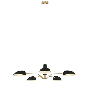 Visual Comfort Studio - EC1025MBK - Five Light Chandelier - Jane - Midnight Black