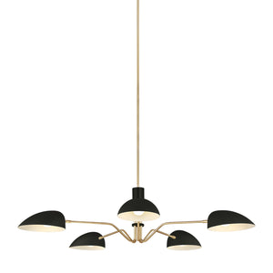 Visual Comfort Studio - EC1025MBK - Five Light Chandelier - Jane - Midnight Black