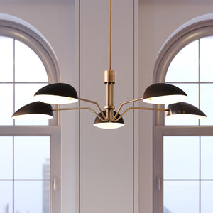 Visual Comfort Studio - EC1025MBK - Five Light Chandelier - Jane - Midnight Black