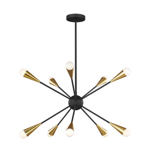 Visual Comfort Studio - EC10310MBK - Ten Light Chandelier - Jax - Midnight Black