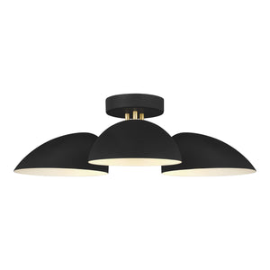 Visual Comfort Studio - EF1023MBK - Three Light Flush Mount - Jane - Midnight Black