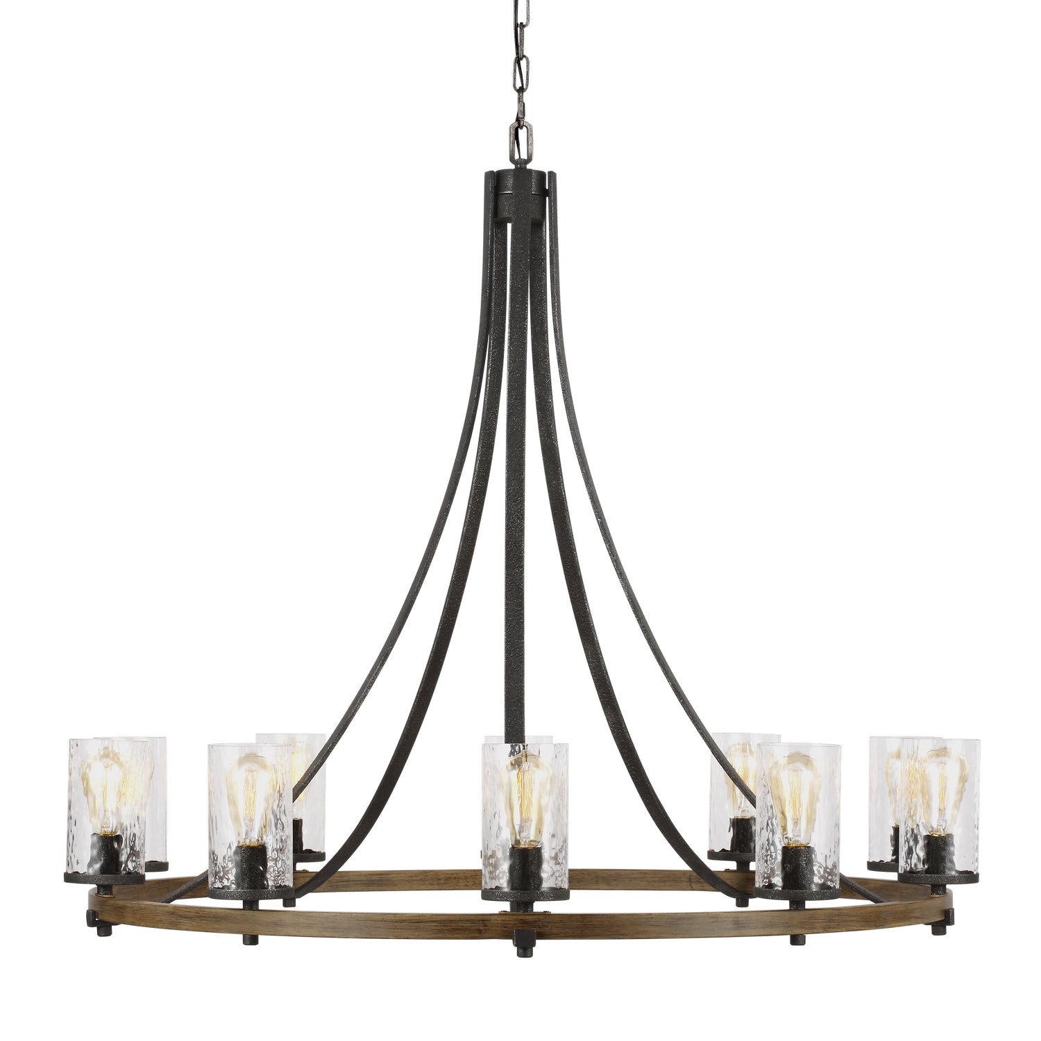 Visual Comfort Studio - F3137/10DWK/SGM - Ten Light Chandelier - Angelo - Distressed Weathered Oak / Slate Grey Metal