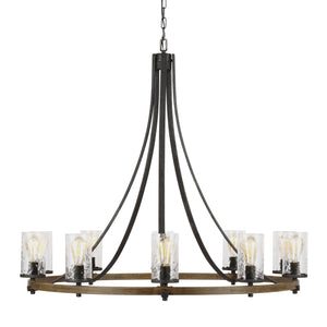 Visual Comfort Studio - F3137/10DWK/SGM - Ten Light Chandelier - Angelo - Distressed Weathered Oak / Slate Grey Metal