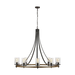 Visual Comfort Studio - F3137/10DWK/SGM - Ten Light Chandelier - Angelo - Distressed Weathered Oak / Slate Grey Metal