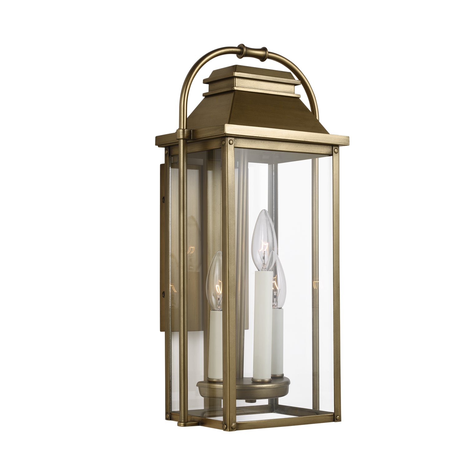 Visual Comfort Studio - OL13200PDB - Three Light Lantern - Wellsworth - Painted Distressed Brass