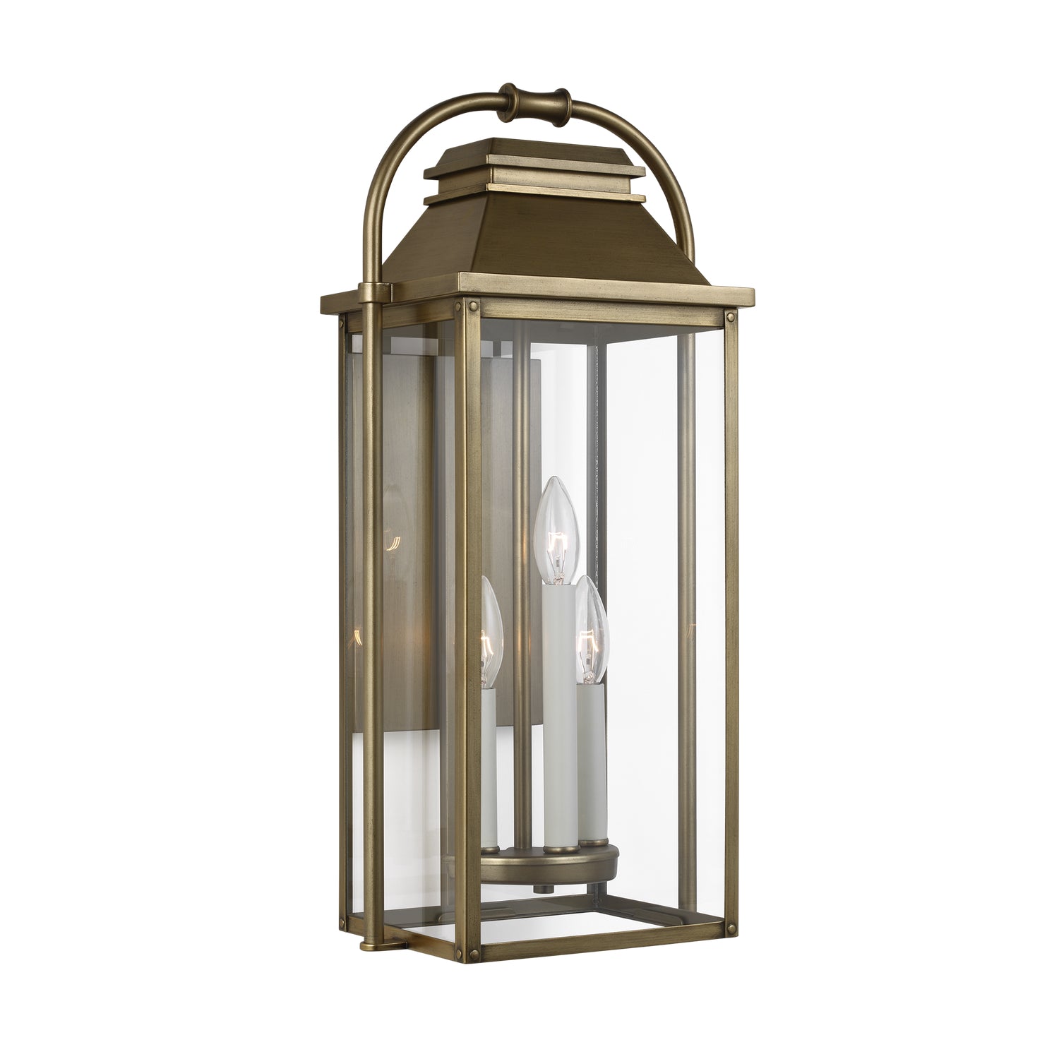 Visual Comfort Studio - OL13201PDB - Three Light Lantern - Wellsworth - Painted Distressed Brass