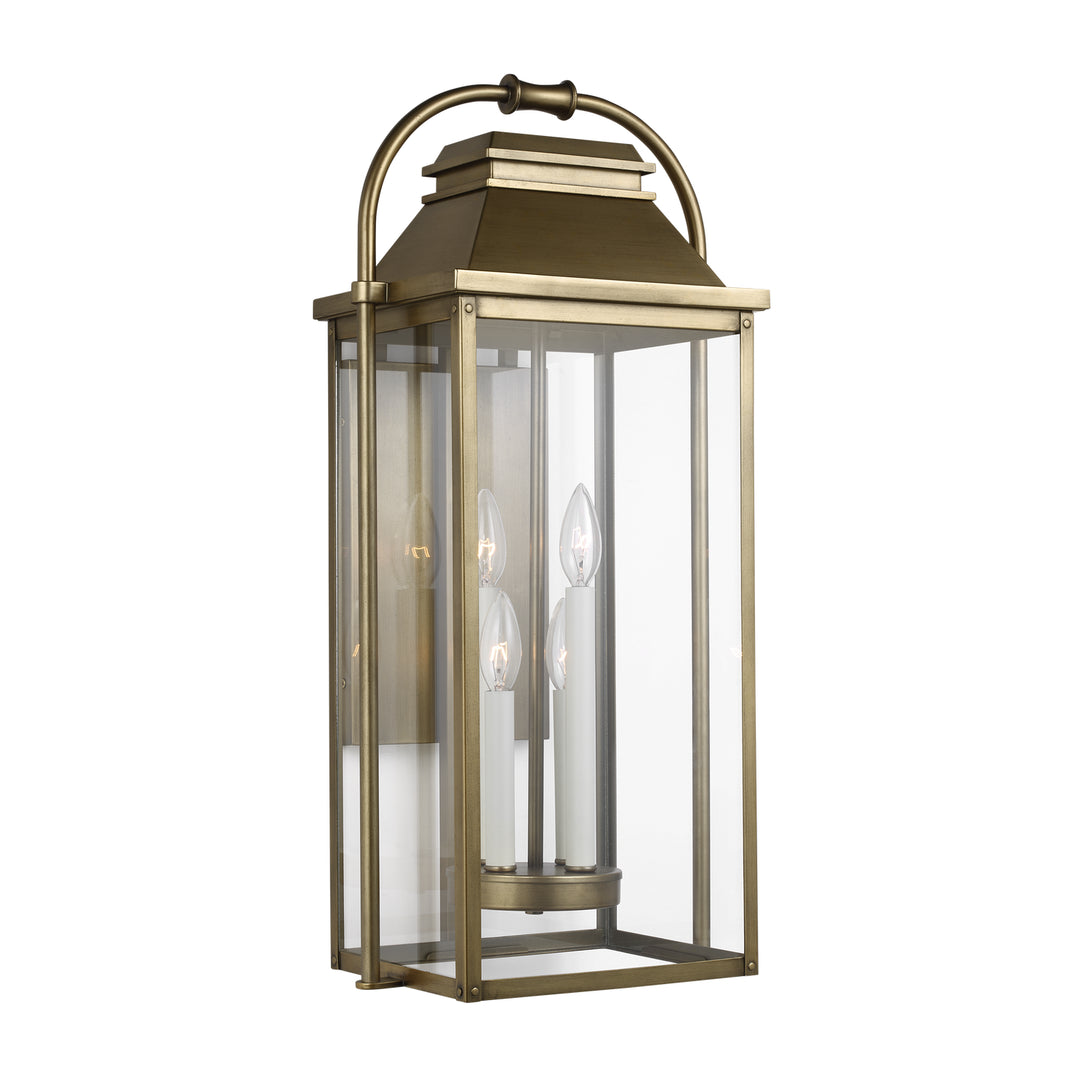 Visual Comfort Studio - OL13202PDB - Four Light Lantern - Wellsworth - Painted Distressed Brass