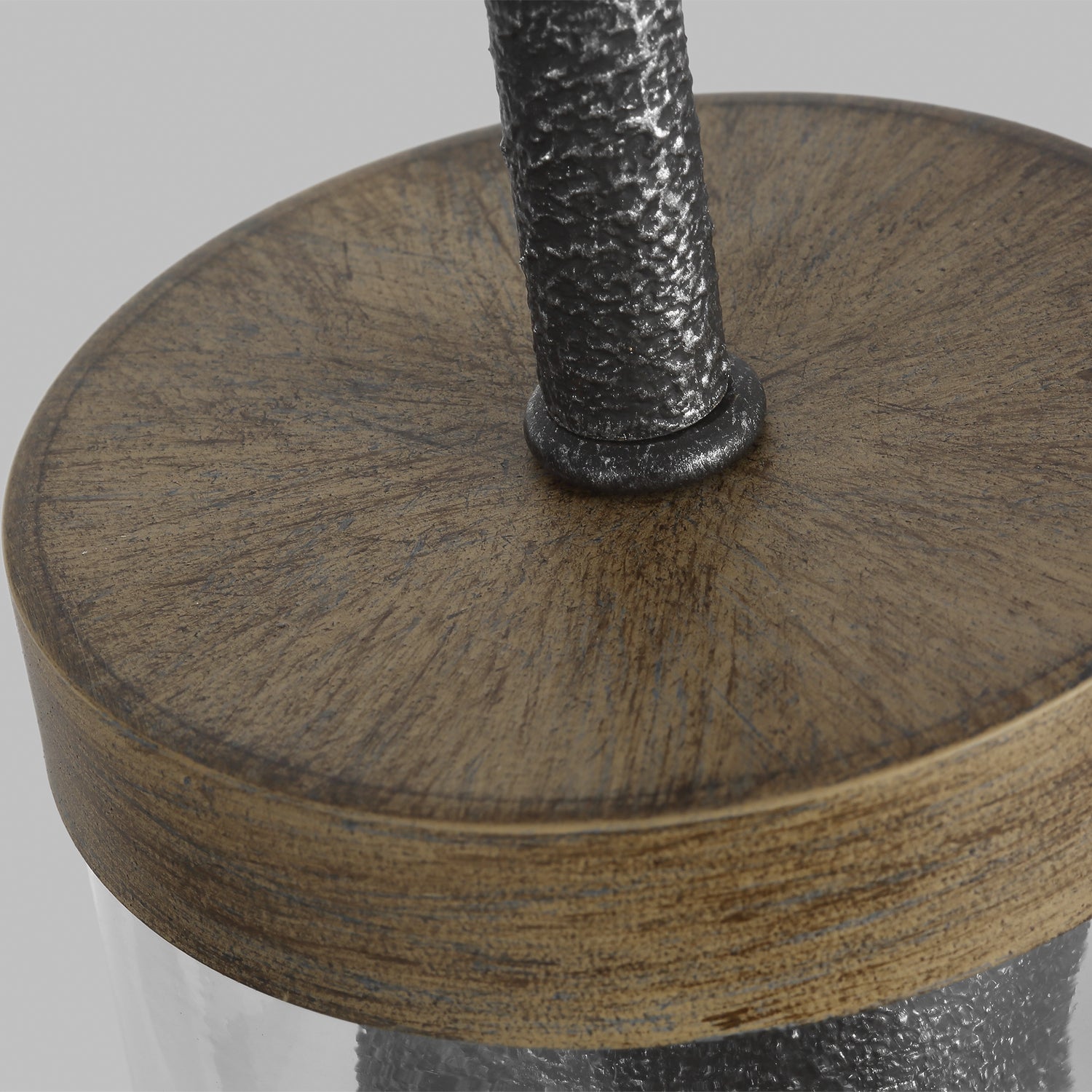 Visual Comfort Studio - P1510DWK/SGM - One Light Pendant - Angelo - Distressed Weathered Oak / Slate Grey Metal