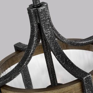 Visual Comfort Studio - P1511DWK/SGM - One Light Pendant - Angelo - Distressed Weathered Oak / Slate Grey Metal