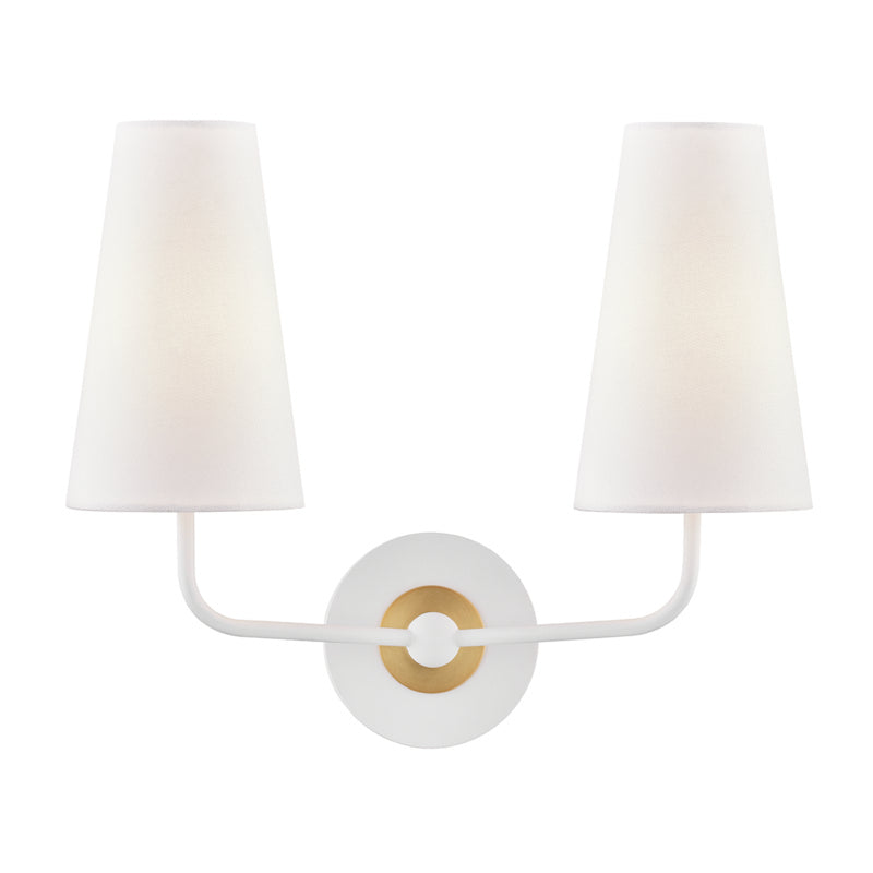 Mitzi - H318102-AGB/WH - Two Light Wall Sconce - Merri - Aged Brass/Soft Off White