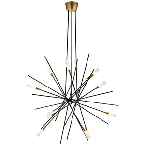 Visual Comfort Signature - CHC 5600BLK - LED Chandelier - Stellar - Matte Black and Antique Brass