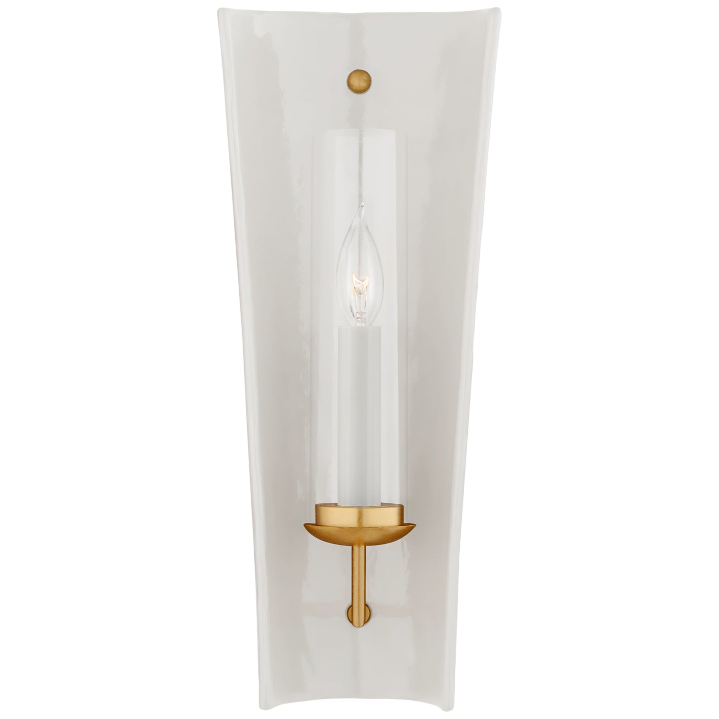 Visual Comfort Signature - CHD 2606WHT - One Light Wall Sconce - Downey - White and Gild