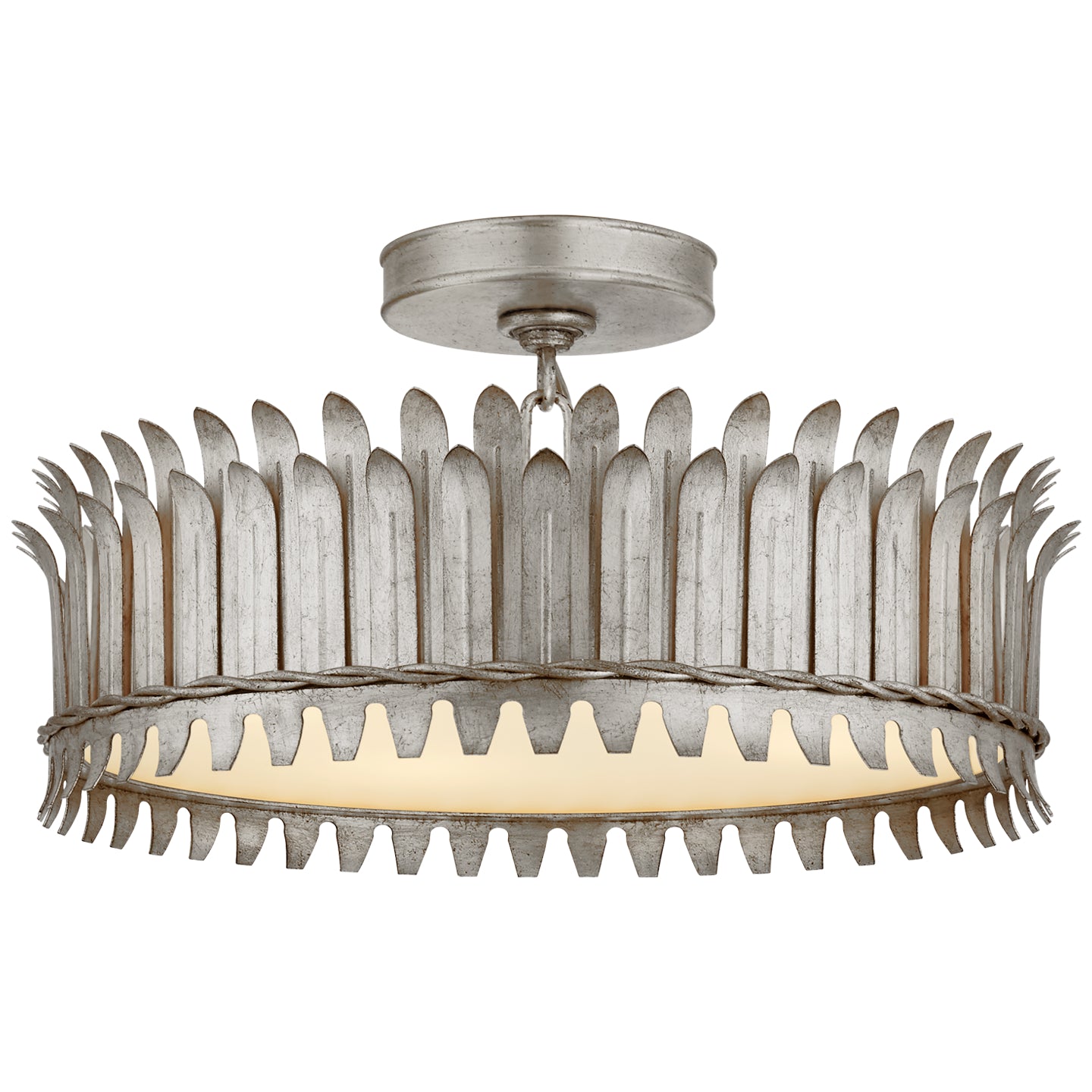 Visual Comfort Signature - SK 4206BSL - LED Semi-Flush Mount - Leslie - Burnished Silver Leaf