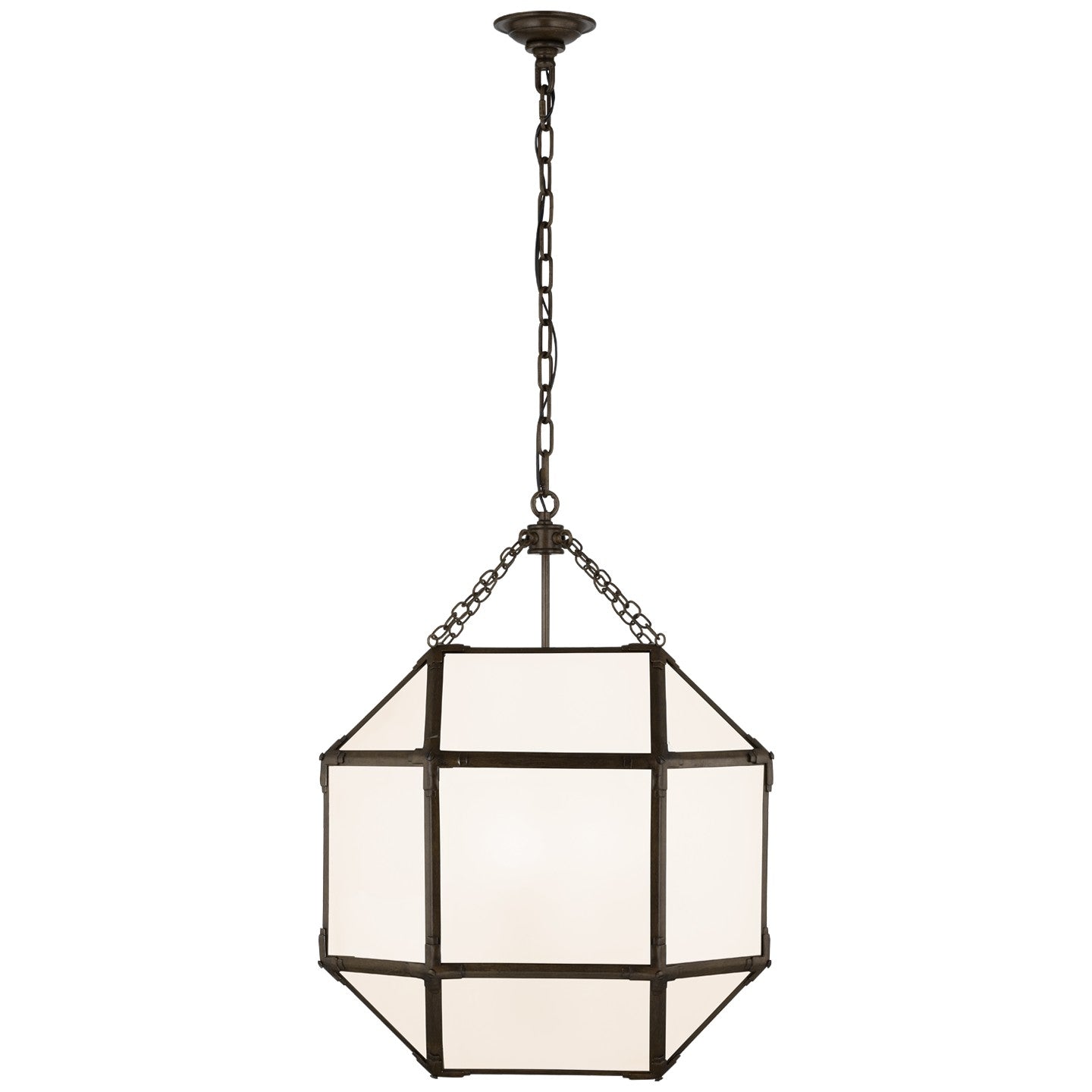 Visual Comfort Signature - SK 5009AZ-WG - Three Light Lantern - Morris - Antique Zinc