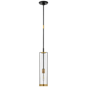 Visual Comfort Signature - TOB 5276BZ/HAB-CG - One Light Pendant - Calix - Bronze and Brass