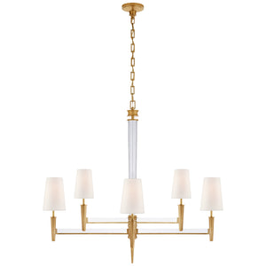 Visual Comfort Signature - TOB 5943HAB-L - Eight Light Chandelier - Lyra - Hand-Rubbed Antique Brass and Crystal