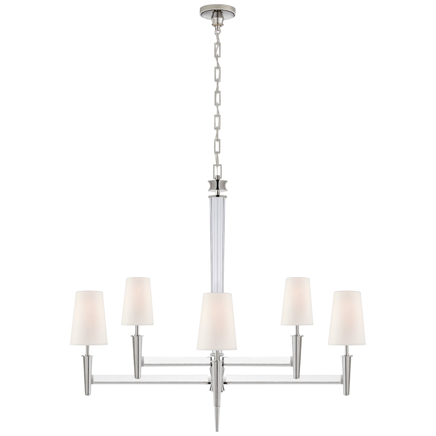 Visual Comfort Signature - TOB 5943PN-L - Eight Light Chandelier - Lyra - Polished Nickel and Crystal