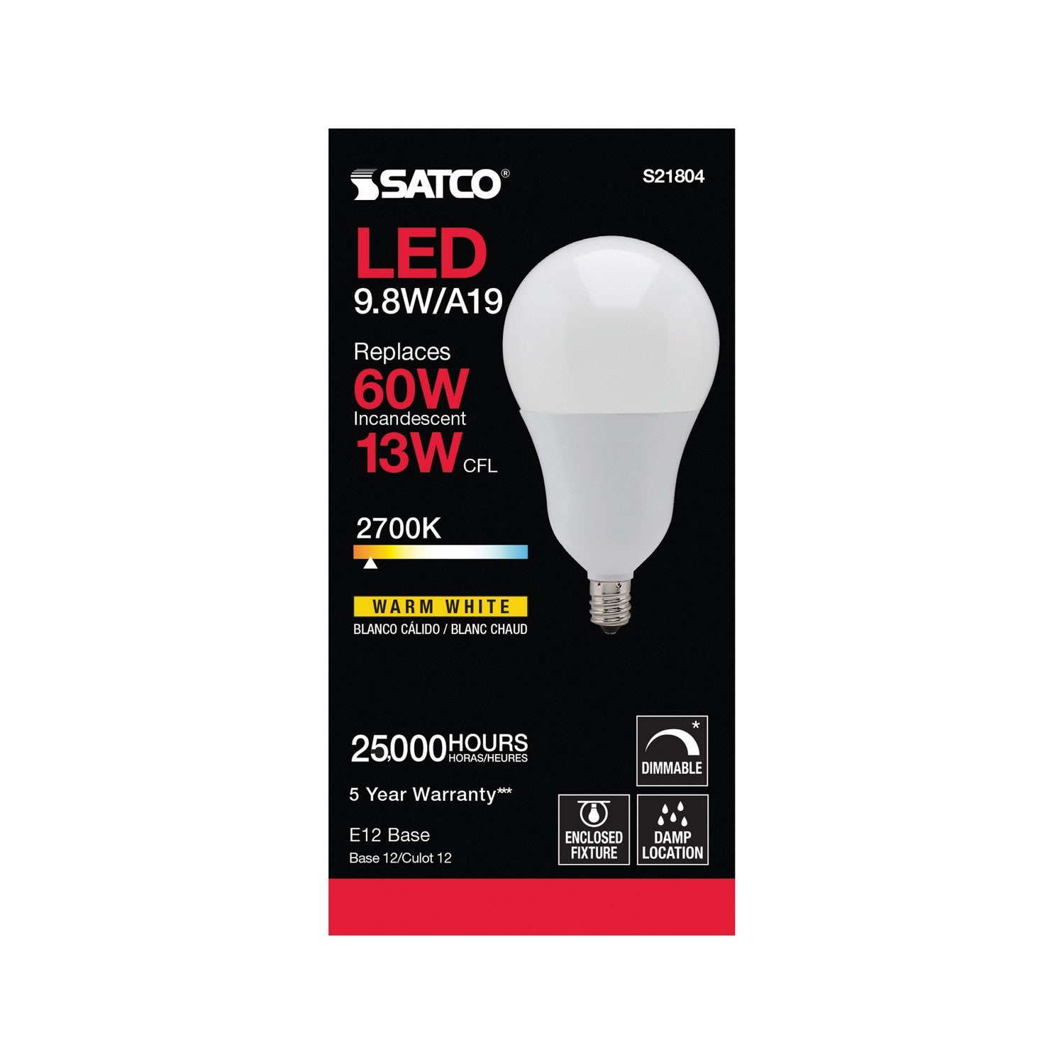 Satco - S21804 - Light Bulb - Frost