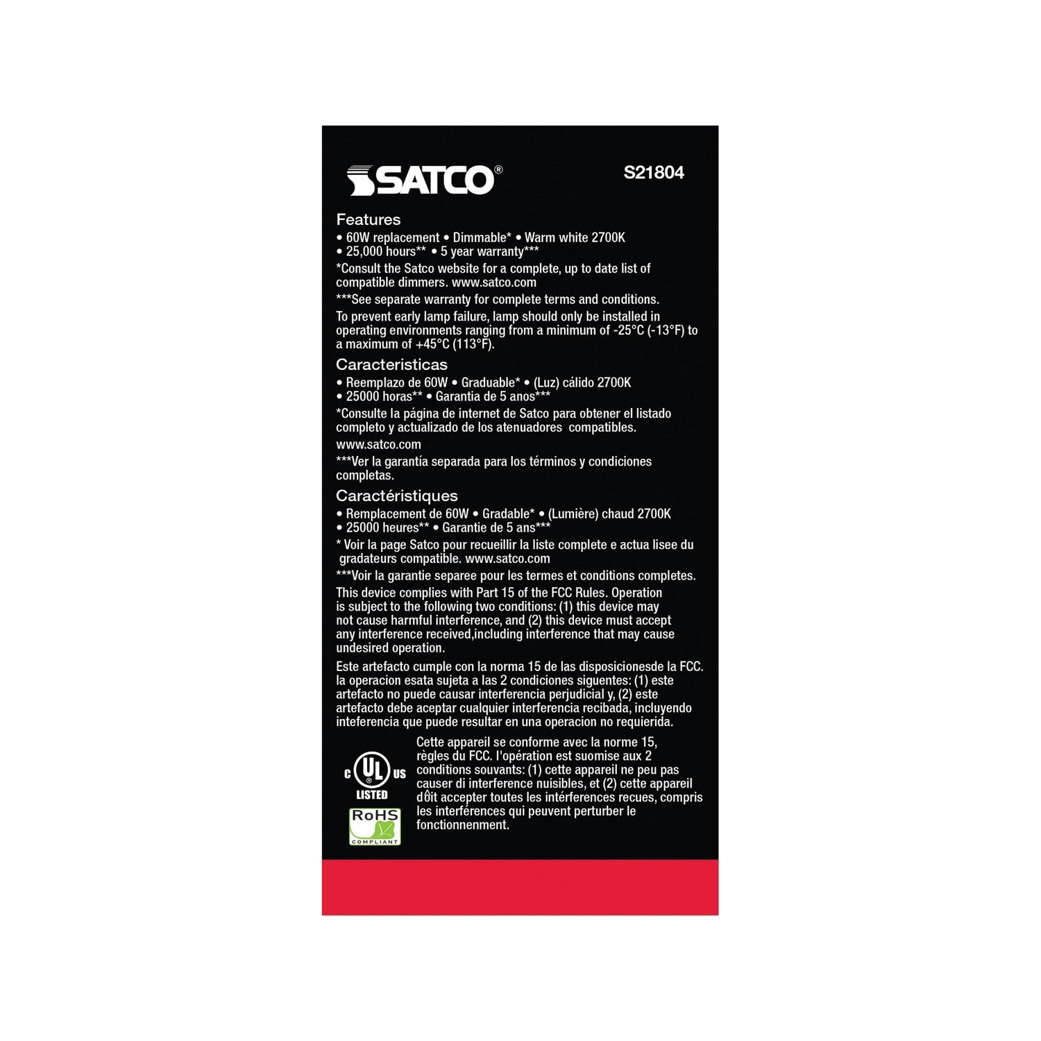 Satco - S21804 - Light Bulb - Frost