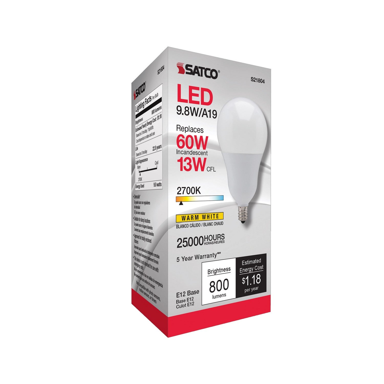 Satco - S21804 - Light Bulb - Frost