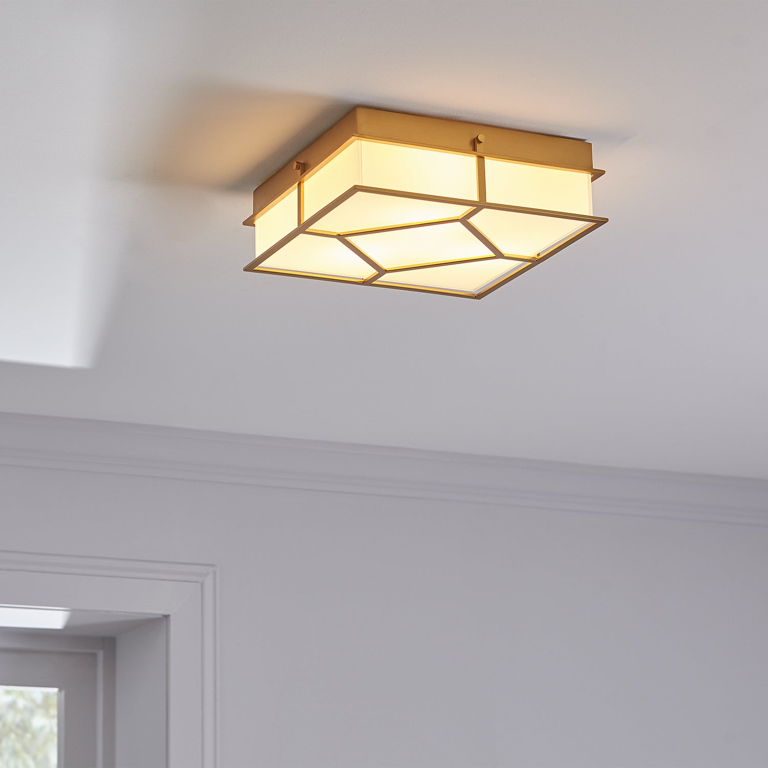 Visual Comfort Studio - AF1063BBS - Three Light Flush Mount - Transom - Burnished Brass