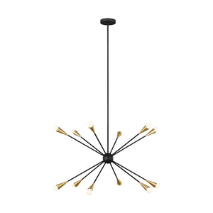 Visual Comfort Studio - EC10312MBK - 12 Light Chandelier - Jax - Midnight Black