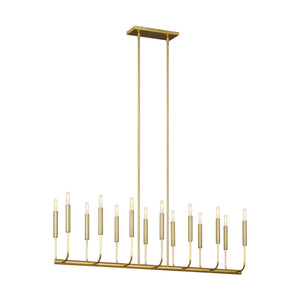 Visual Comfort Studio - EC10614BBS - 14 Light Linear Chandelier - Brianna - Burnished Brass