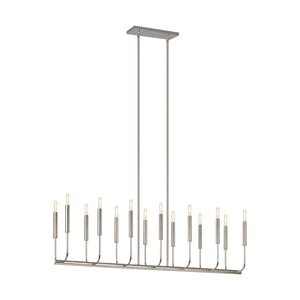 Visual Comfort Studio - EC10614PN - 14 Light Linear Chandelier - Brianna - Polished Nickel