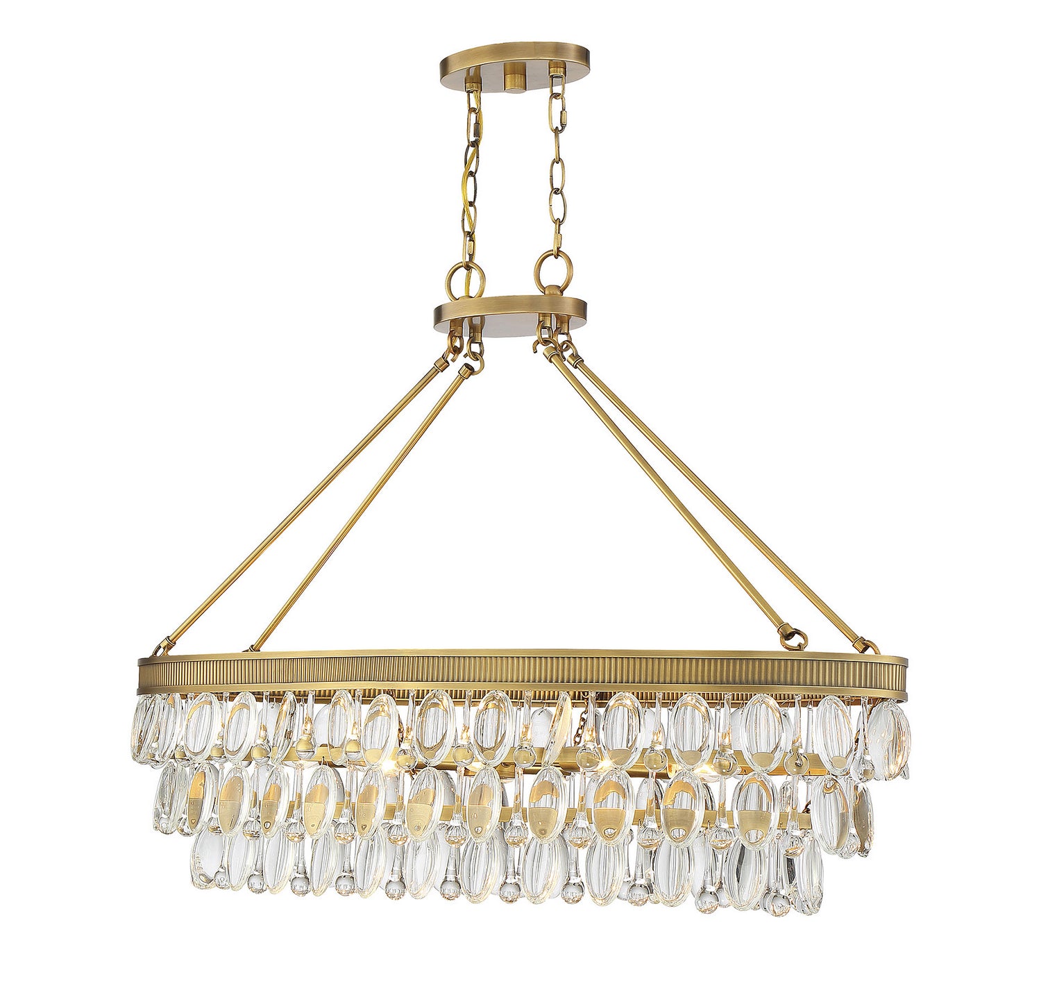 Savoy House - 1-8702-8-322 - Eight Light Linear Chandelier - Windham - Warm Brass