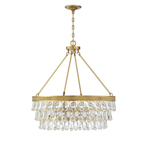 Savoy House - 7-8701-6-322 - Six Light Pendant - Windham - Warm Brass