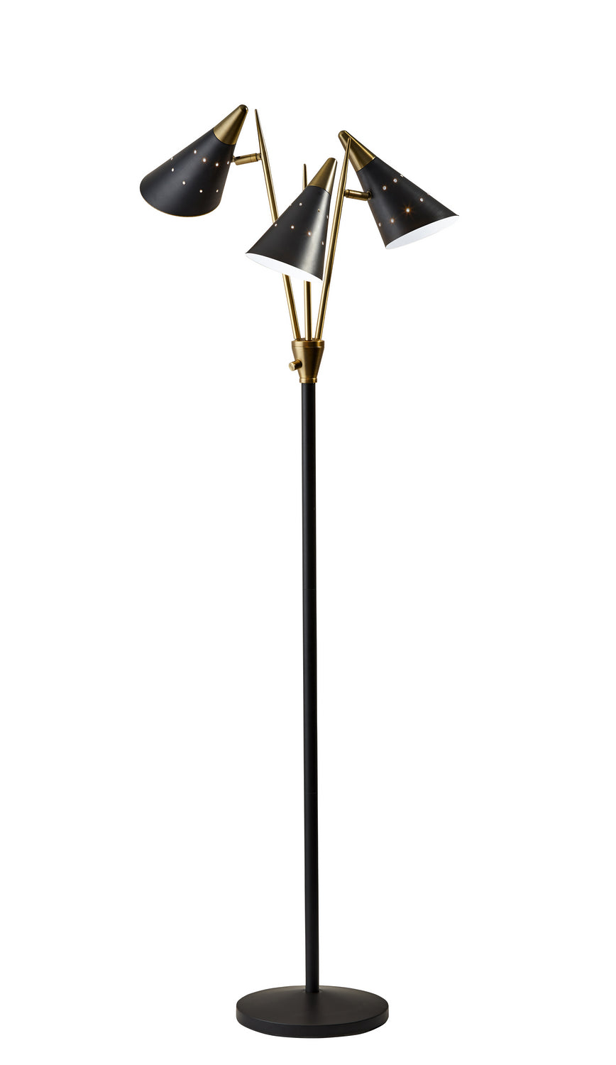 Adesso Home - 3249-01 - Three Light Floor Lamp - Nadine - Matte Black