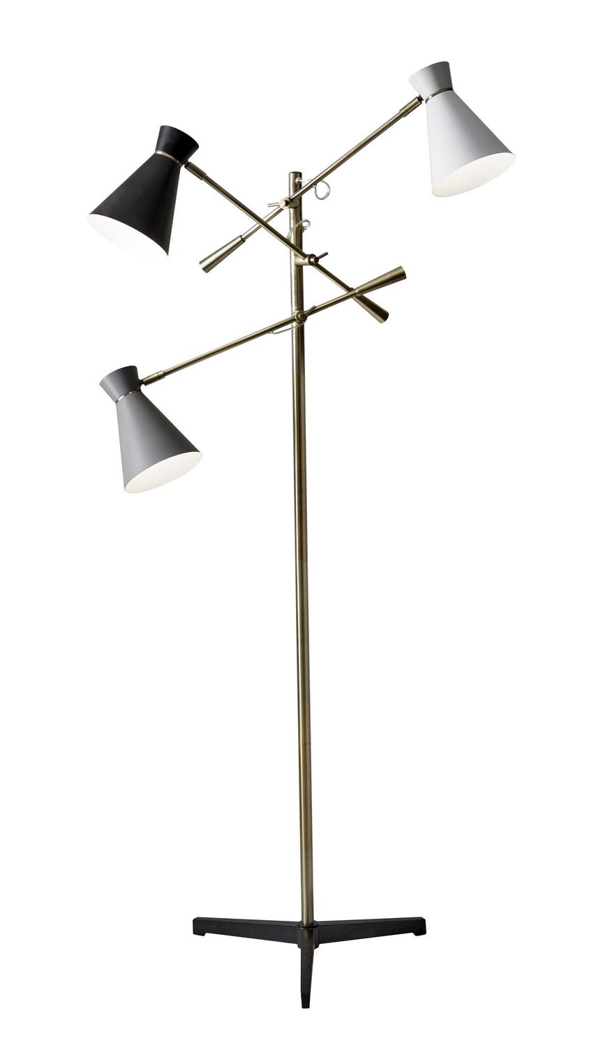 Adesso Home - 3282-21 - Three Light Floor Lamp - Lyle - Black Cast Iron