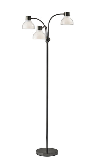 Adesso Home - 3566-01 - Three Light Floor Lamp - Presley - Black Nickel