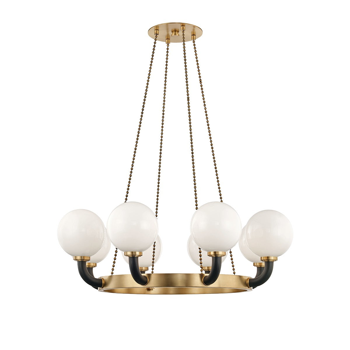 Hudson Valley - 3646-AGB/BK - Eight Light Pendant - Werner - Aged Brass/Black