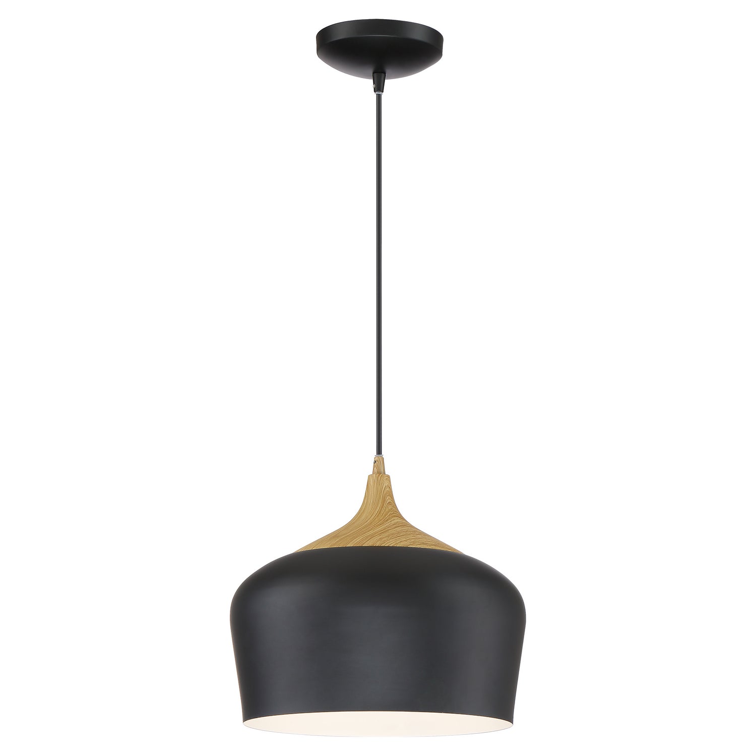 Access - 52057LEDDLP-BL/WGN - LED Pendant - Blend - Black with Wood Grain