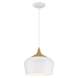 Access - 52057LEDDLP-WH/WGN - LED Pendant - Blend - White with Wood Grain