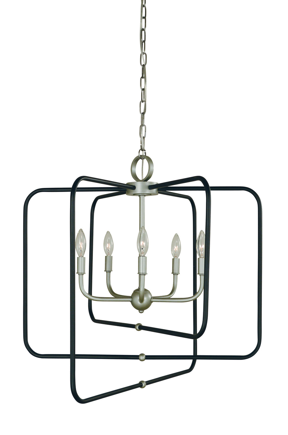 Framburg - 5425 SP/MBLACK - Five Light Chandelier - Montrose - Satin Pewter With Matte Black