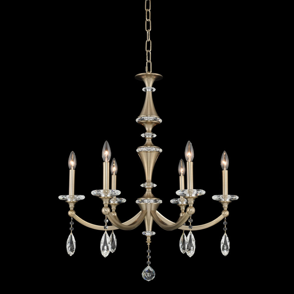 Allegri - 012171-045-FR001 - Six Light Chandelier - Floridia - Matte Brushed Champagne Gold