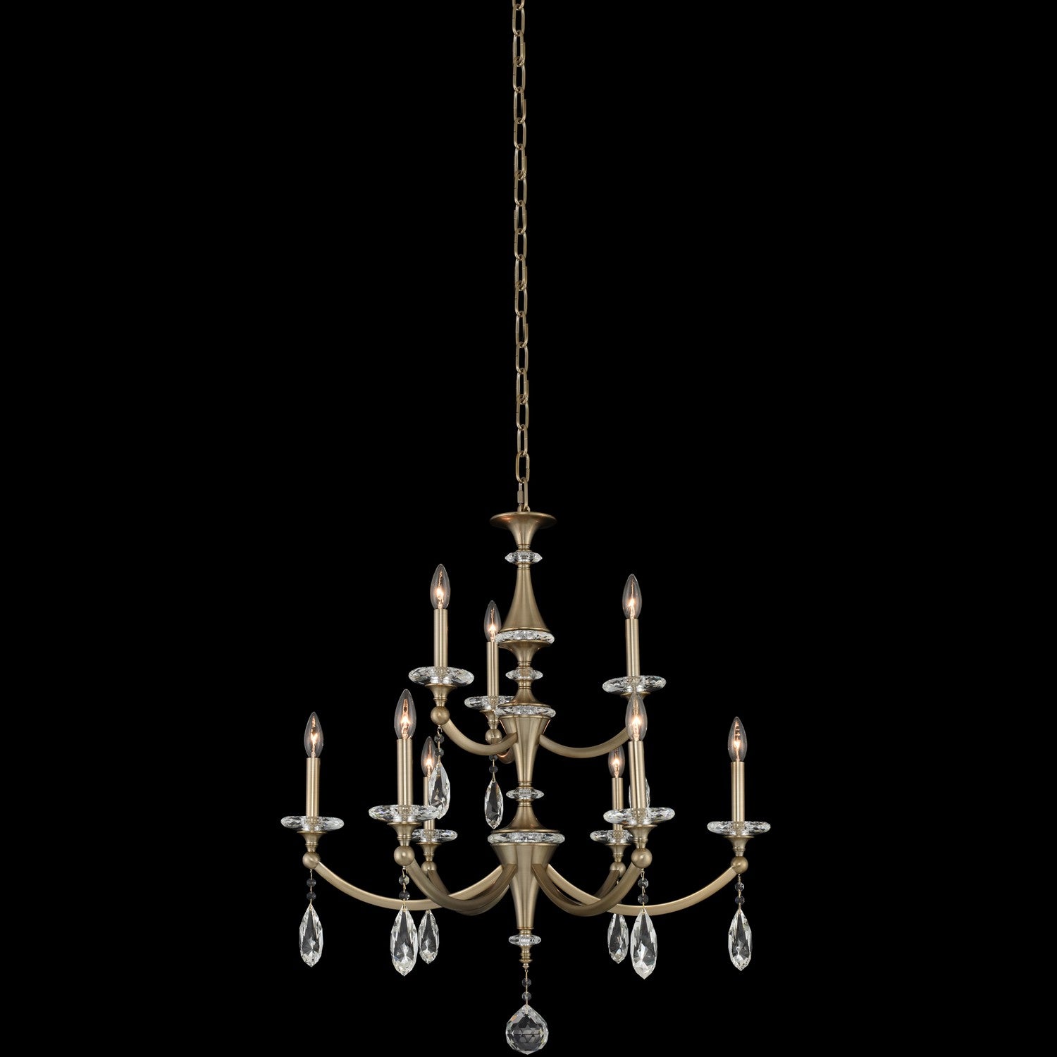 Allegri - 012172-045-FR001 - Nine Light Chandelier - Floridia - Matte Brushed Champagne Gold