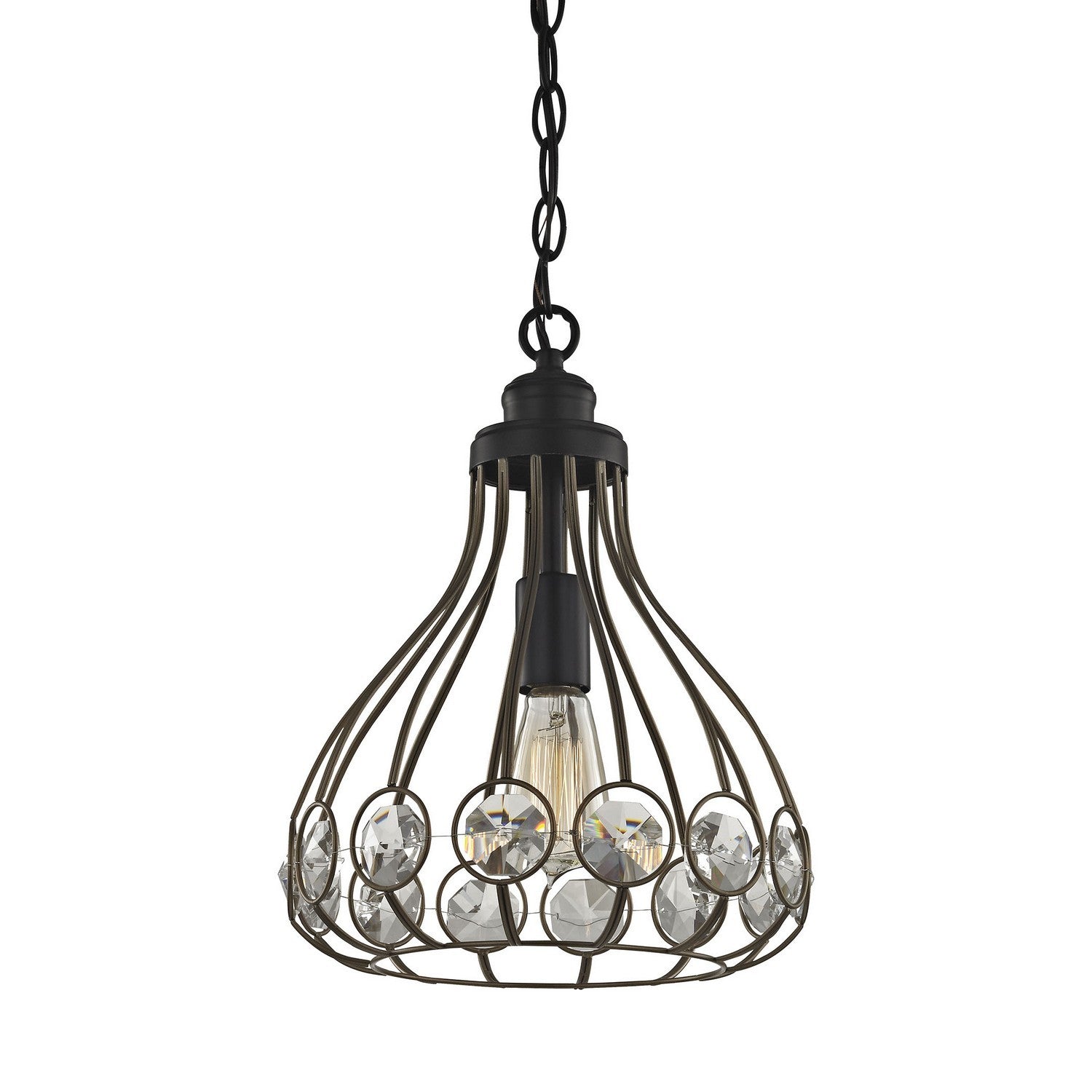 ELK Home - 81105/1-LA - One Light Mini Pendant - Crystal Web - Gold