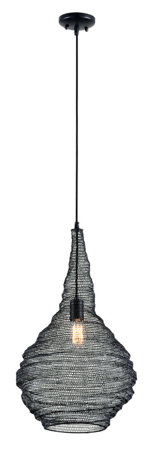 Troy Lighting - F6771-SBK - One Light Pendant - Wabi Sabi - Soft Black